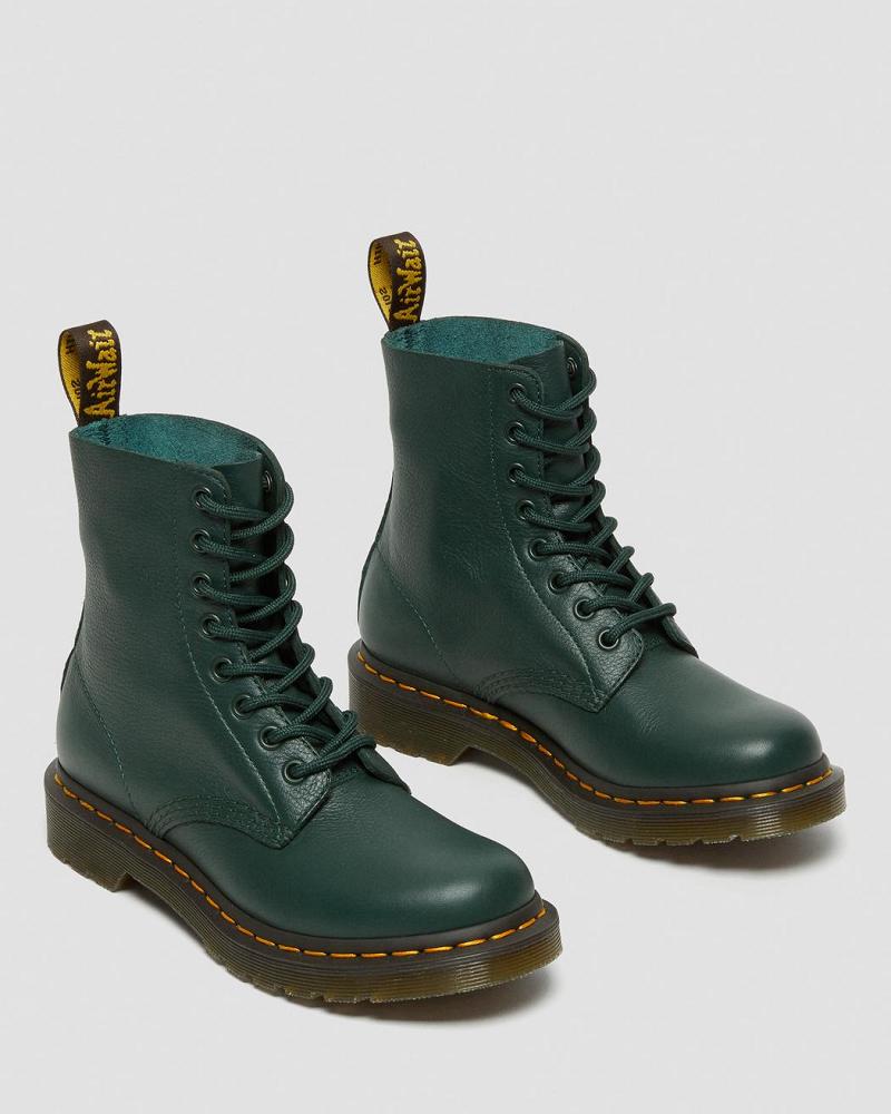 Green Women's Dr Martens 1460 Pascal Virginia Leather Ankle Boots | CA 17CTV